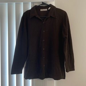 Brown Button-up Sweater. Size Small. Brand - Carolyn Taylor
